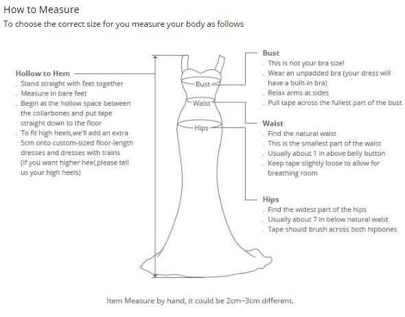 как делать замеры для свадебного платья